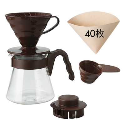 Hario V60 Coffee Server 02 Set / Chocolate Brown